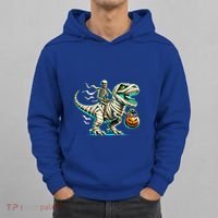 Skeleton Riding Mummy Dinosaur T Rex Halloween Funny Pumpkin Cute Gift Hoodie thumb 0