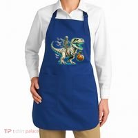 Skeleton Riding Mummy Dinosaur T Rex Halloween Funny Pumpkin Cute Gift Apron thumb 2
