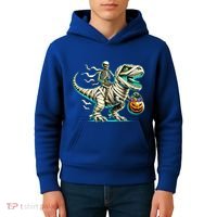 Skeleton Riding Mummy Dinosaur T Rex Halloween Funny Pumpkin Cute Gift Kids Hoodie thumb 4