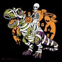 Skeleton Riding Mummy Dinosaur T Rex Halloween Spook Lovers Gift Coffee Mug thumb 5