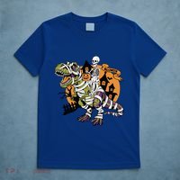 Skeleton Riding Mummy Dinosaur T Rex Halloween Spook Lovers Gift T-Shirt thumb 5