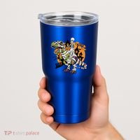 Skeleton Riding Mummy Dinosaur T Rex Halloween Spook Lovers Gift Tumbler thumb 2