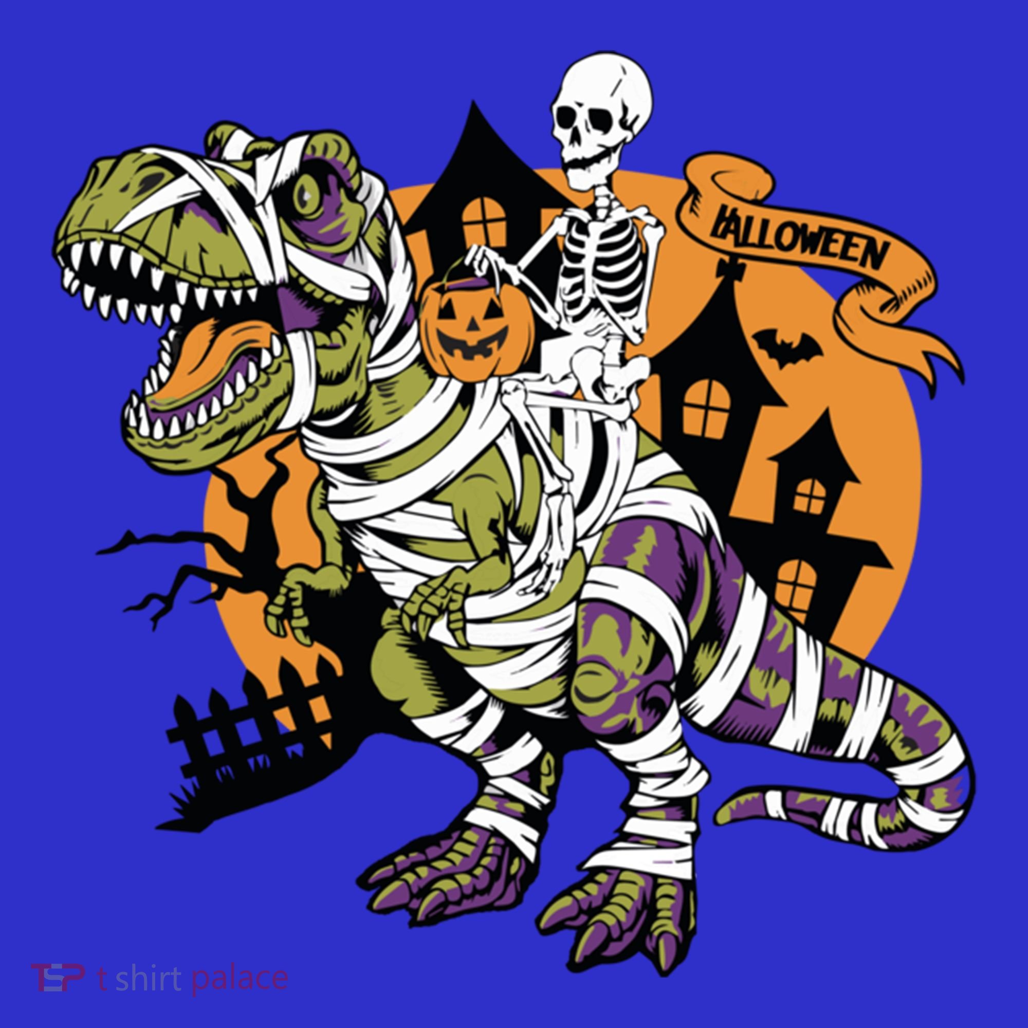 Skeleton Riding Mummy Dinosaur T Rex Halloween Spook Lovers Gift Visor