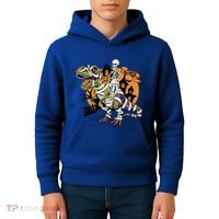Skeleton Riding Mummy Dinosaur T Rex Halloween Spook Lovers Gift Kids Hoodie thumb 4