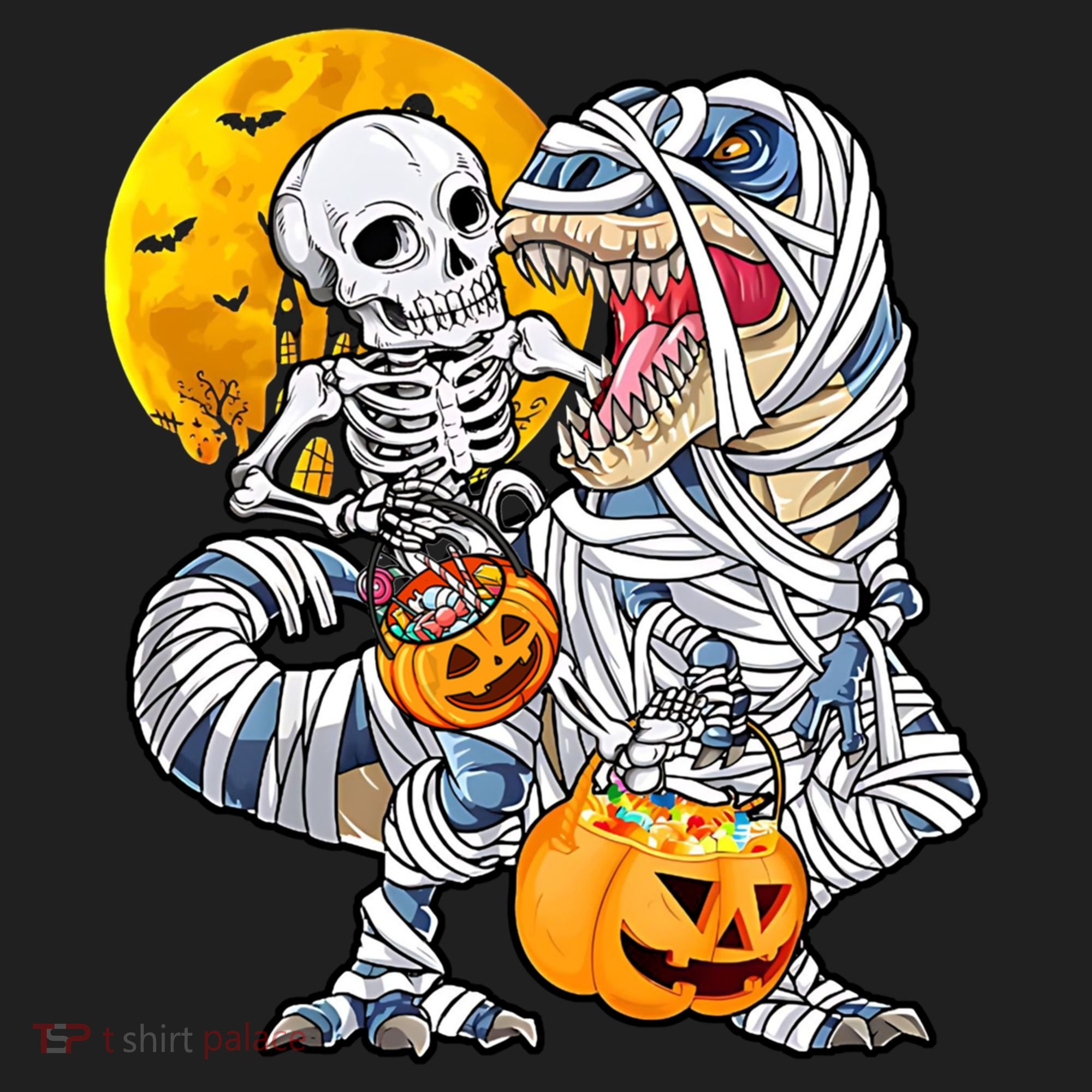 Skeleton Riding Mummy Dinosaur T Rex Halloween Funny Pumpkin Meaningful Gift Beanie