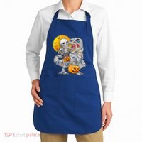 Skeleton Riding Mummy Dinosaur T Rex Halloween Funny Pumpkin Meaningful Gift Apron thumb 2