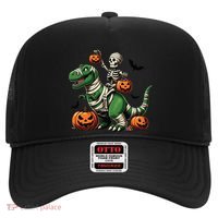 Skeleton Riding Mummy Dinosaur T Rex Halloween Funny Pumpkin Gift Hat thumb 0