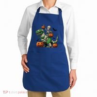 Skeleton Riding Mummy Dinosaur T Rex Halloween Funny Pumpkin Gift Apron thumb 2