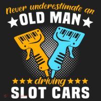 Slot Racing Never Understimate Old Driving Slot Car Gift Golf Towel thumb 3