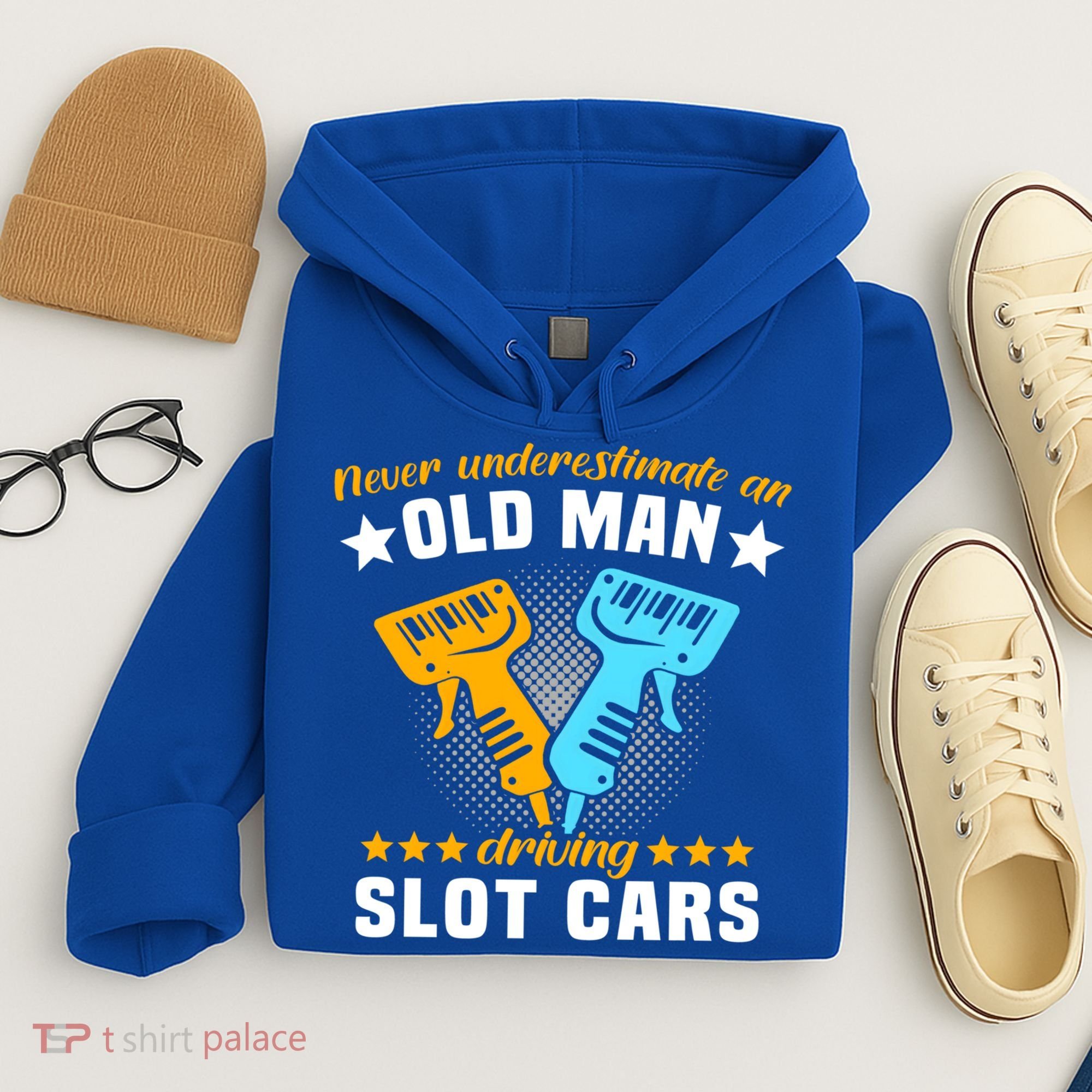 Slot Racing Never Understimate Old Driving Slot Car Gift Hoodie