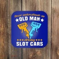 Slot Racing Never Understimate Old Driving Slot Car Gift Coaster thumb 0