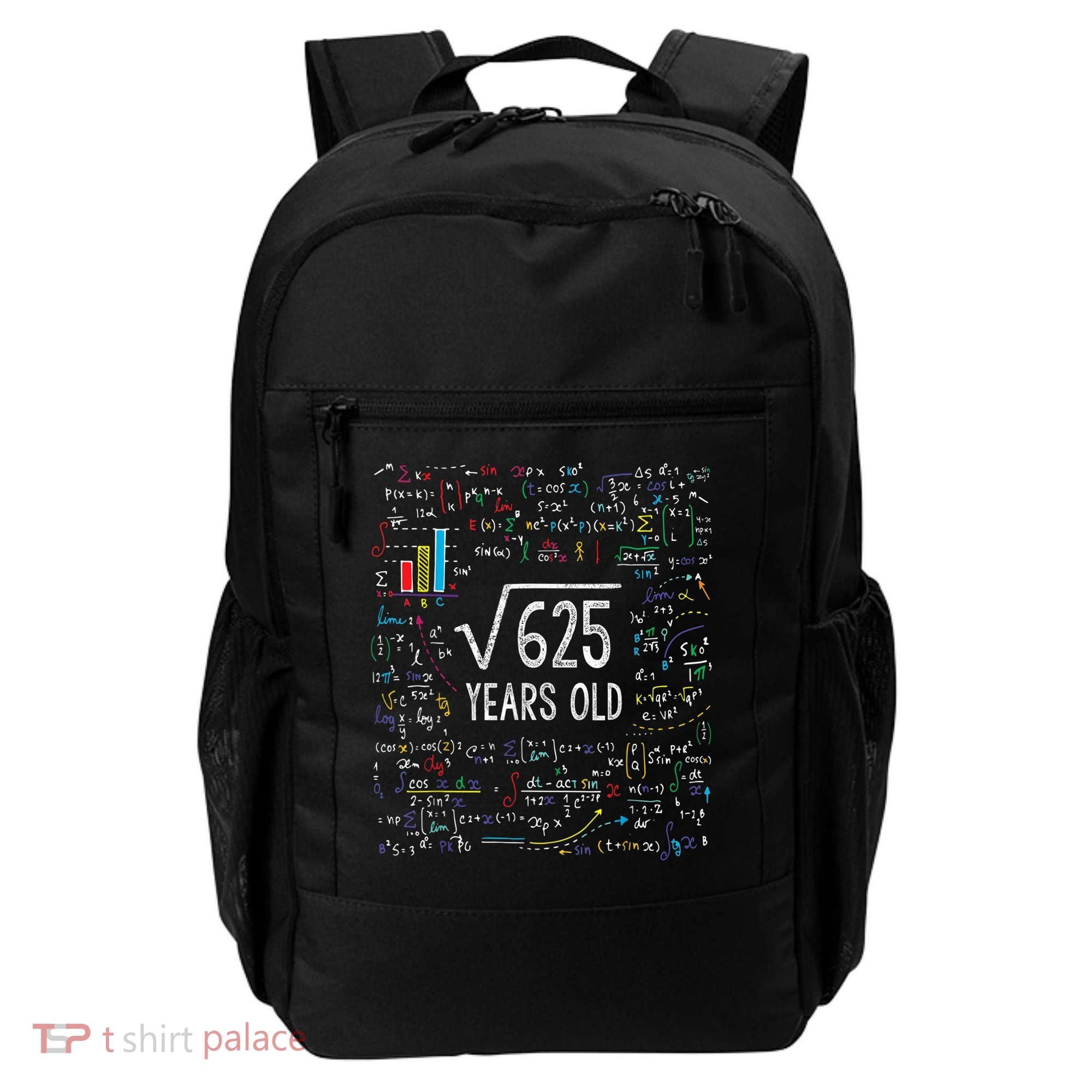 Square Root Of 625 25th Birthday 25 Year Old Gifts Math Bday Backpack