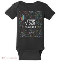 Square Root Of 625 25th Birthday 25 Year Old Gifts Math Bday Baby Bodysuit thumb 0