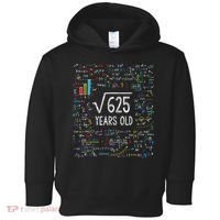 Square Root Of 625 25th Birthday 25 Year Old Gifts Math Bday Toddler Hoodie thumb 0