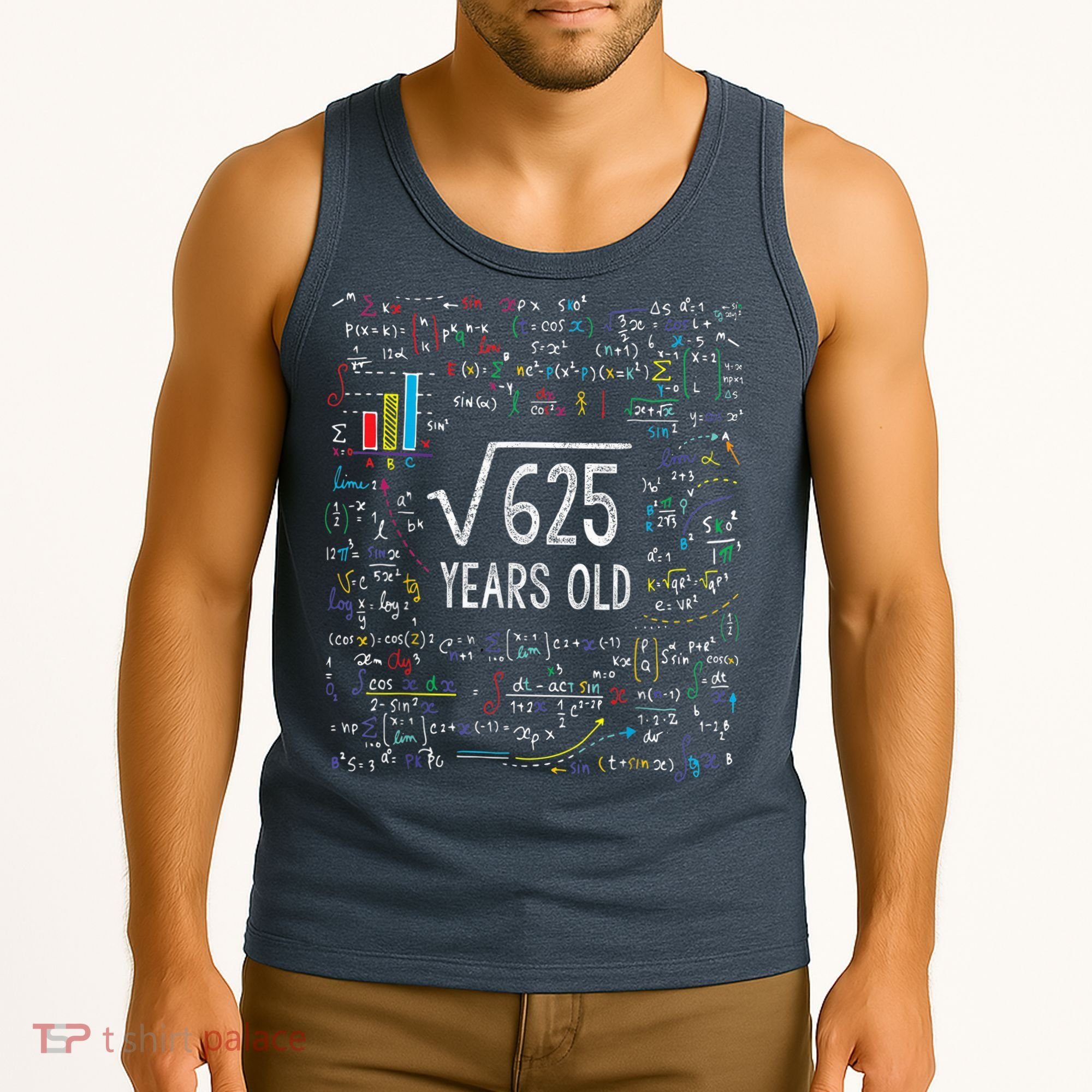 Square Root Of 625 25th Birthday 25 Year Old Gifts Math Bday Tank Top