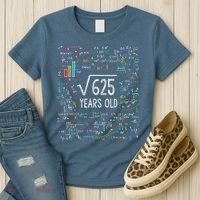 Square Root Of 625 25th Birthday 25 Year Old Gifts Math Bday Women's T-Shirt thumb 3