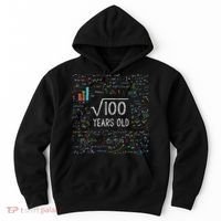 Square Root Of 100 10th Birthday 10 Year Old Gifts Math Bday Hoodie thumb 0