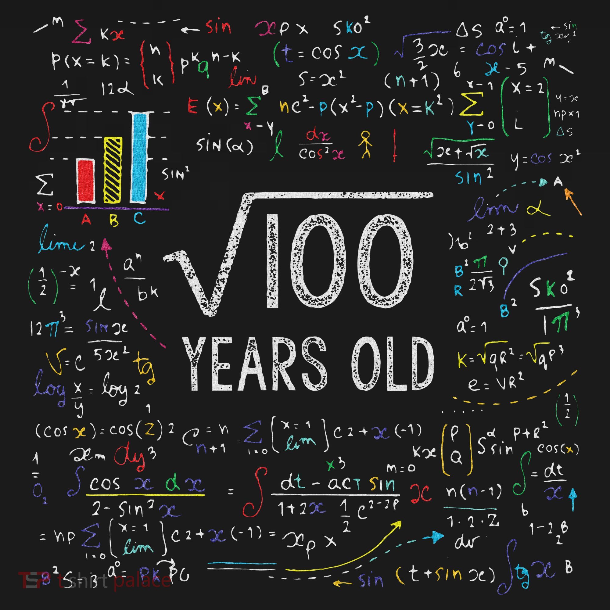 Square Root Of 100 10th Birthday 10 Year Old Gifts Math Bday T-Shirt
