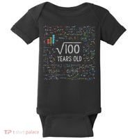 Square Root Of 100 10th Birthday 10 Year Old Gifts Math Bday Baby Bodysuit thumb 0