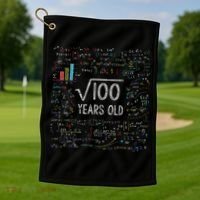Square Root Of 100 10th Birthday 10 Year Old Gifts Math Bday Golf Towel thumb 1