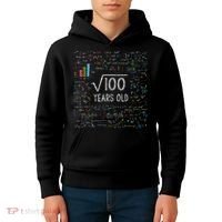Square Root Of 100 10th Birthday 10 Year Old Gifts Math Bday Kids Hoodie thumb 4
