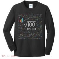 Square Root Of 100 10th Birthday 10 Year Old Gifts Math Bday Kids Long Sleeve Shirt thumb 0