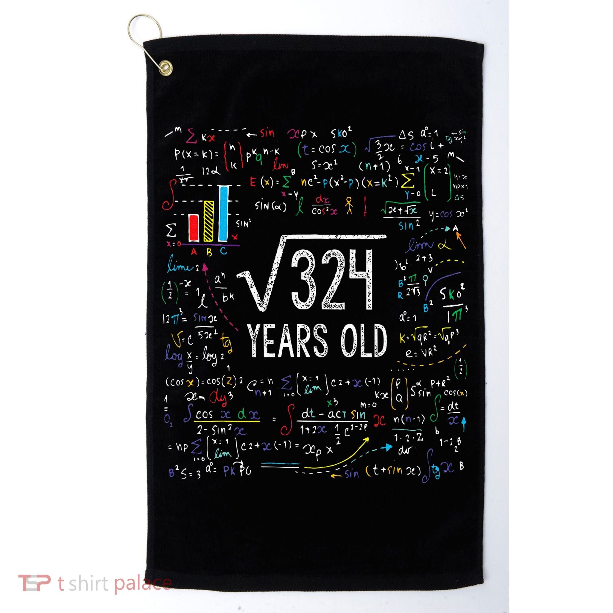 Square Root Of 324 18th Birthday 18 Year Old Gifts Math Bday Golf Towel