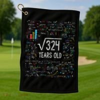 Square Root Of 324 18th Birthday 18 Year Old Gifts Math Bday Golf Towel thumb 1