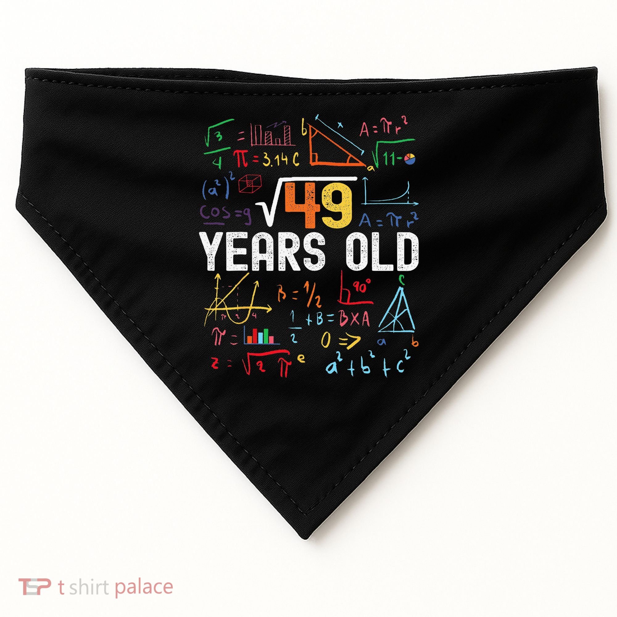 Square Root Of 49 7th Birthday 7 Years Old Birthday USA-Made Doggie Bandana