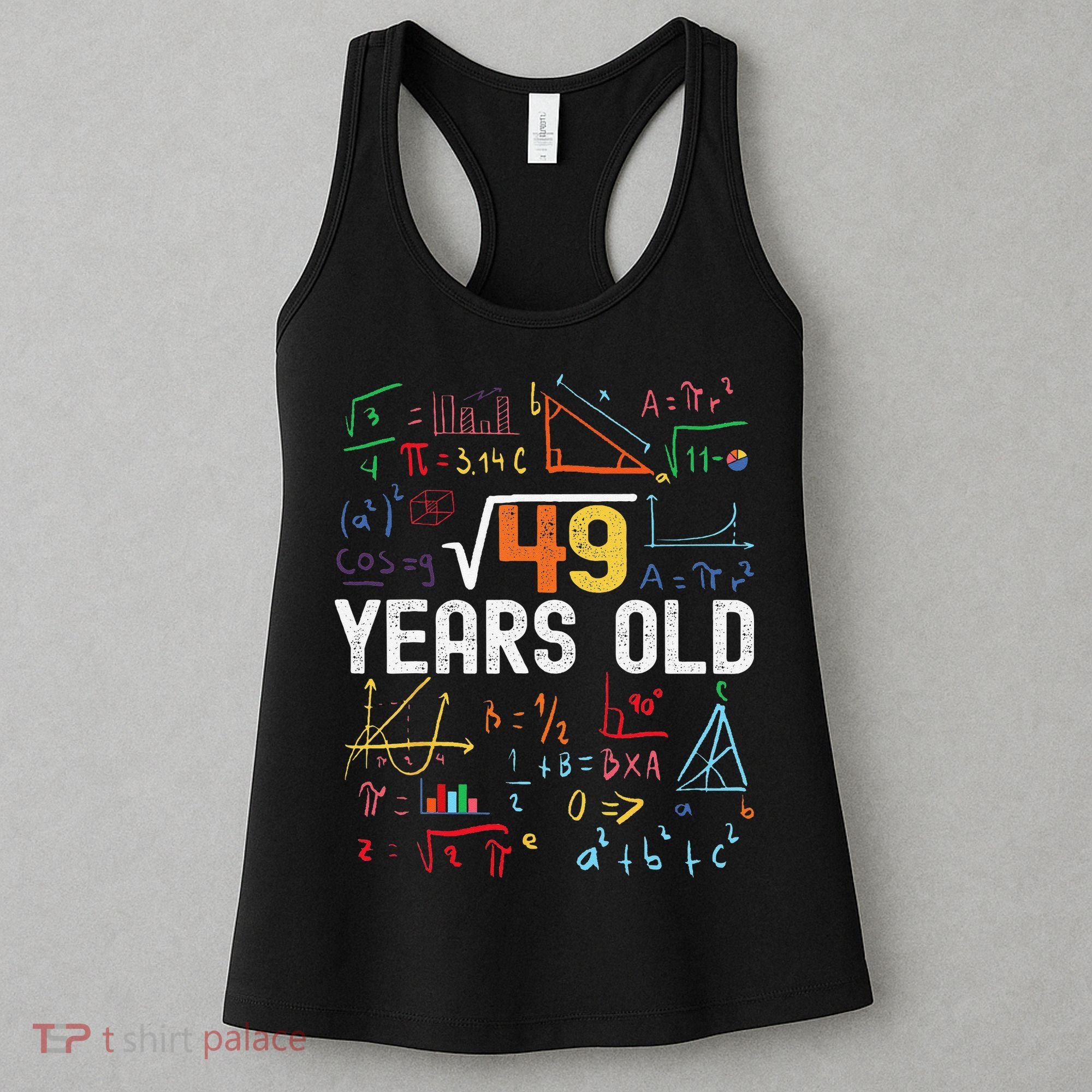 Square Root Of 49 7th Birthday 7 Years Old Birthday Women's Tank Top
