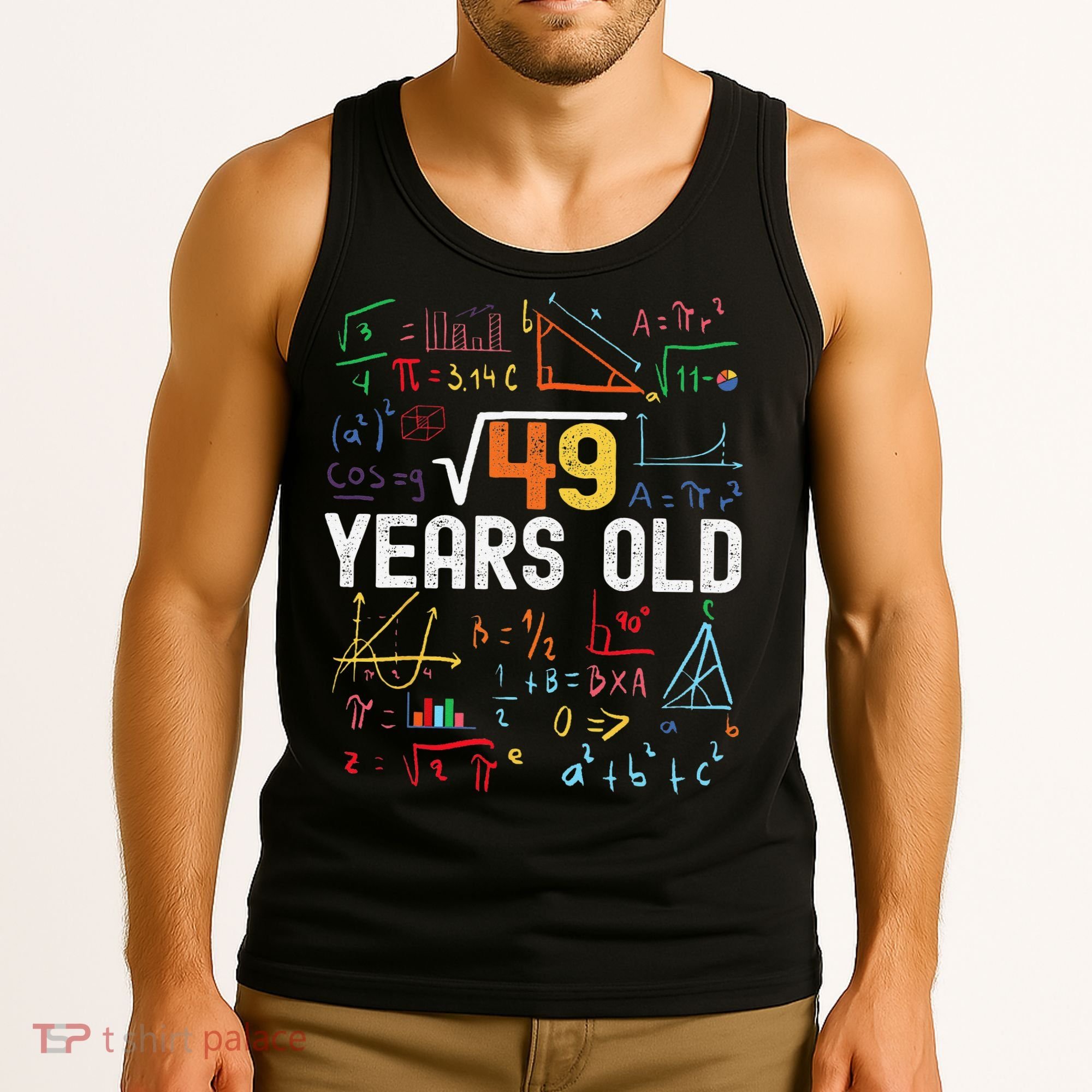 Square Root Of 49 7th Birthday 7 Years Old Birthday Tank Top