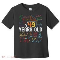 Square Root Of 49 7th Birthday 7 Years Old Birthday Toddler T-Shirt thumb 0