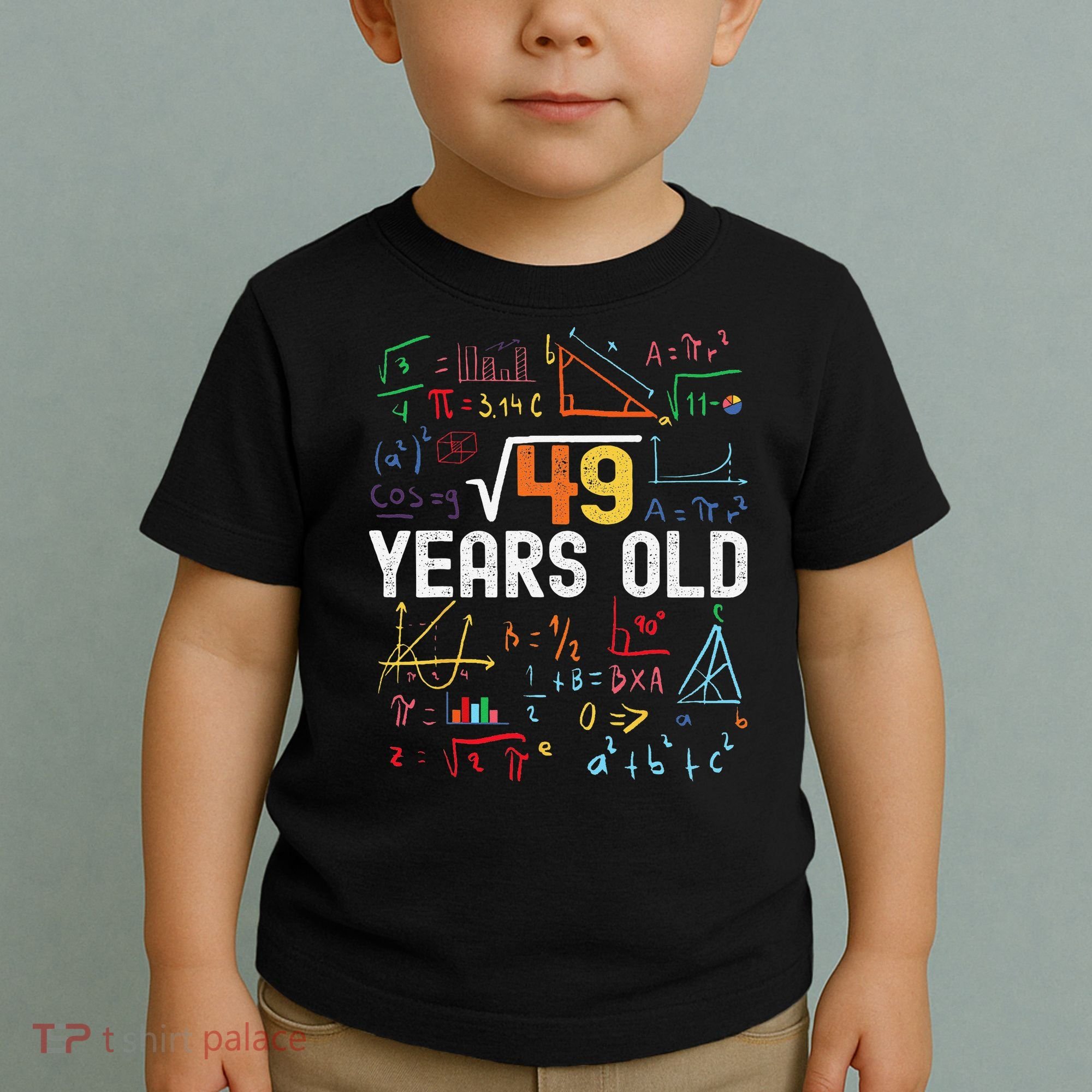 Square Root Of 49 7th Birthday 7 Years Old Birthday Toddler T-Shirt