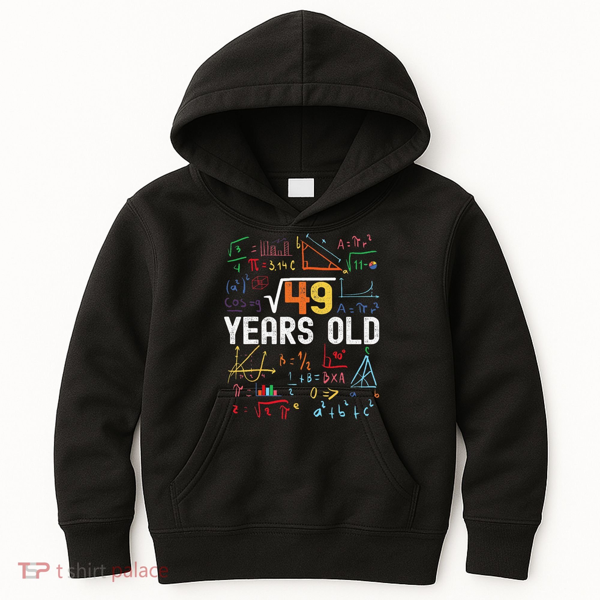 Square Root Of 49 7th Birthday 7 Years Old Birthday Kids Hoodie