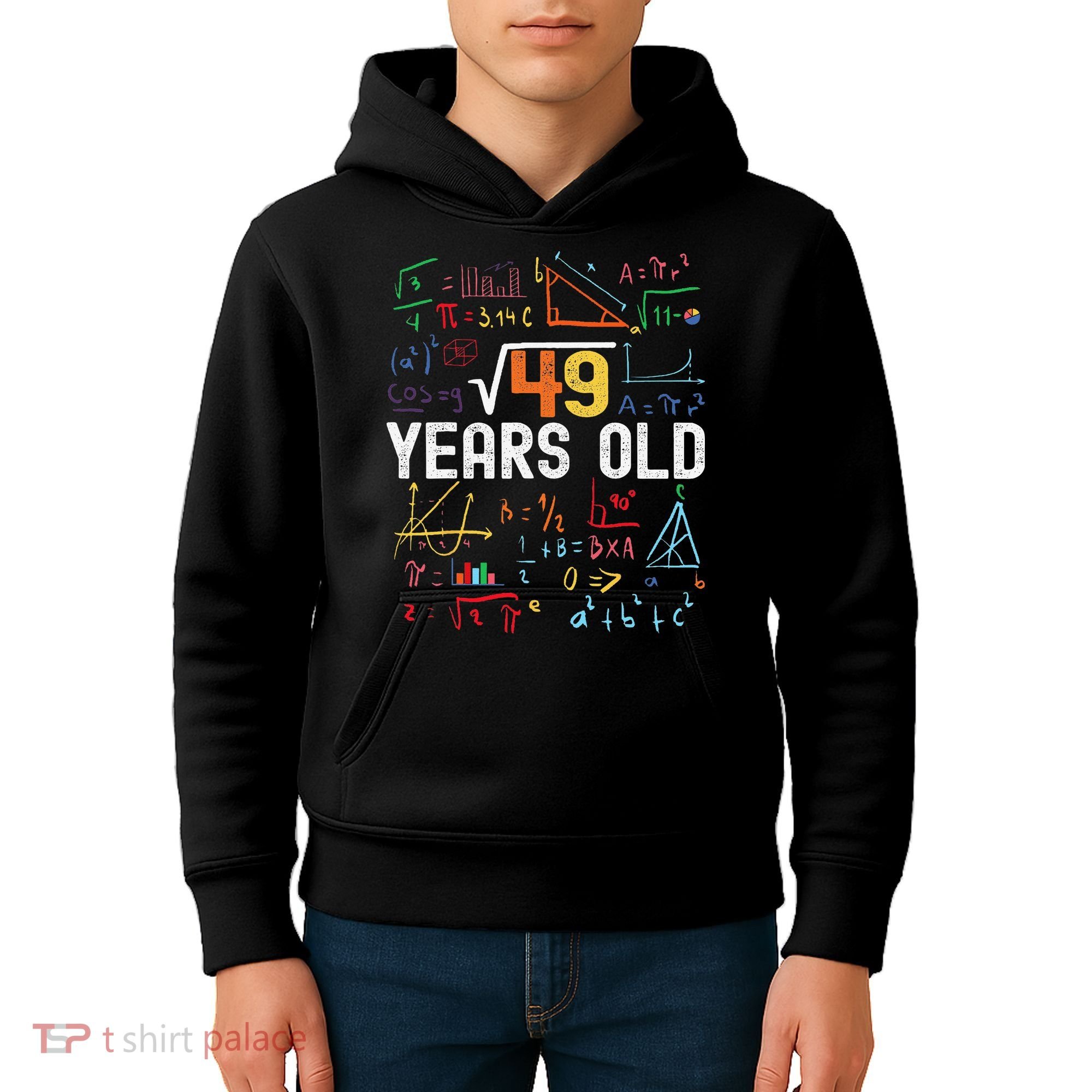 Square Root Of 49 7th Birthday 7 Years Old Birthday Kids Hoodie
