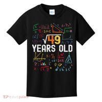 Square Root Of 49 7th Birthday 7 Years Old Birthday Kids T-Shirt thumb 0