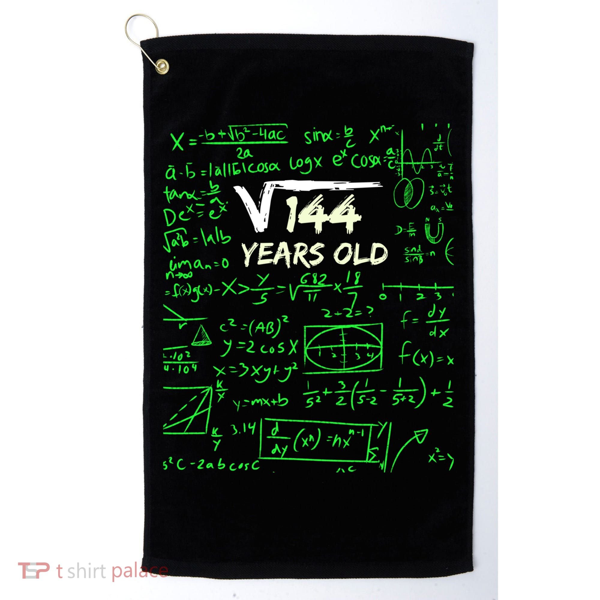 Square Root Of 144 12th Birthday 12 Years Old Gift Cool Gift Golf Towel