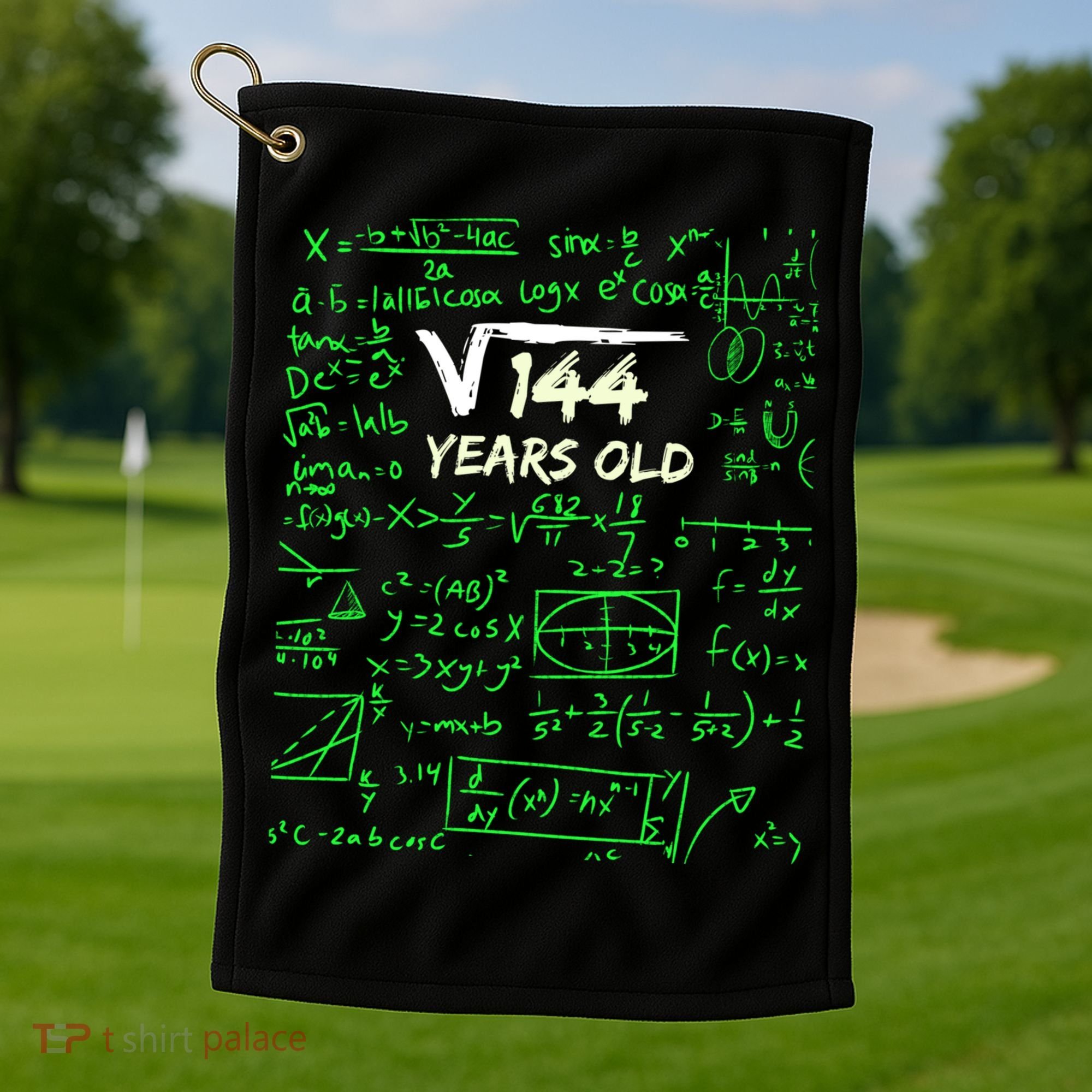 Square Root Of 144 12th Birthday 12 Years Old Gift Cool Gift Golf Towel