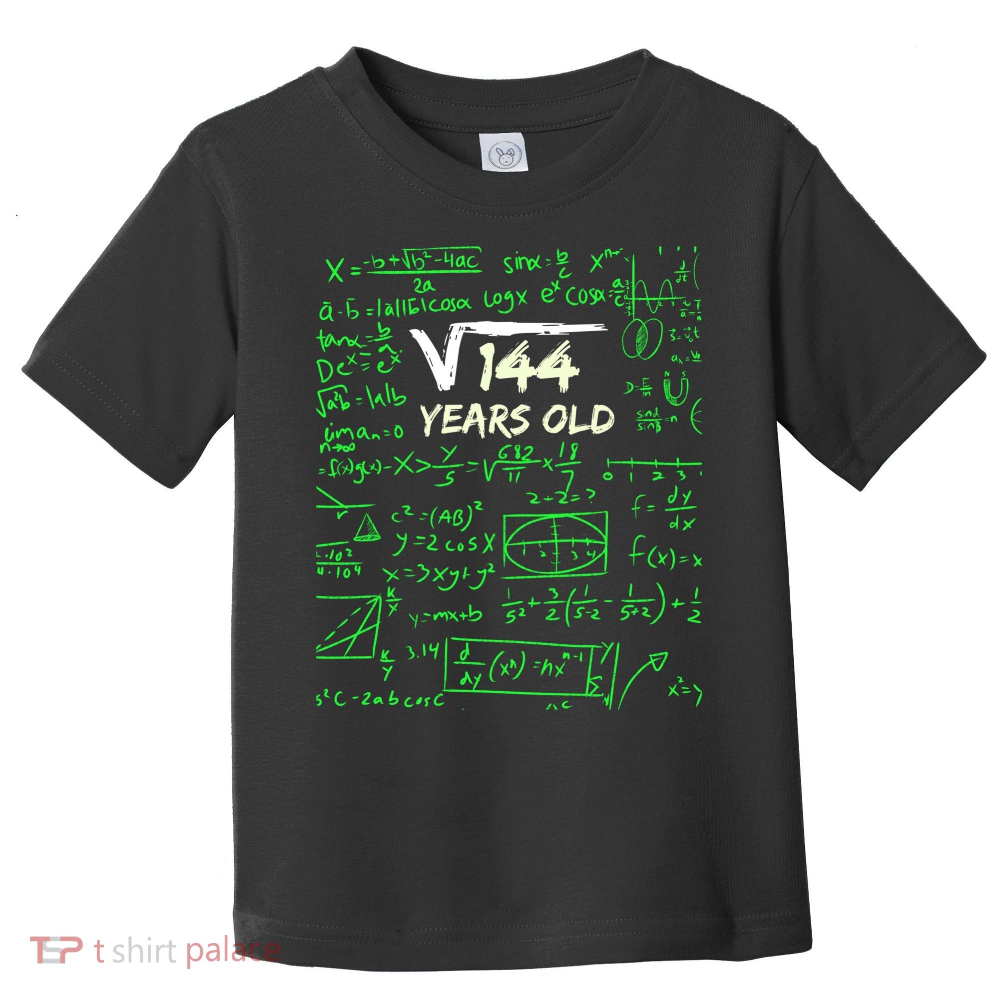 Square Root Of 144 12th Birthday 12 Years Old Gift Cool Gift Toddler T-Shirt