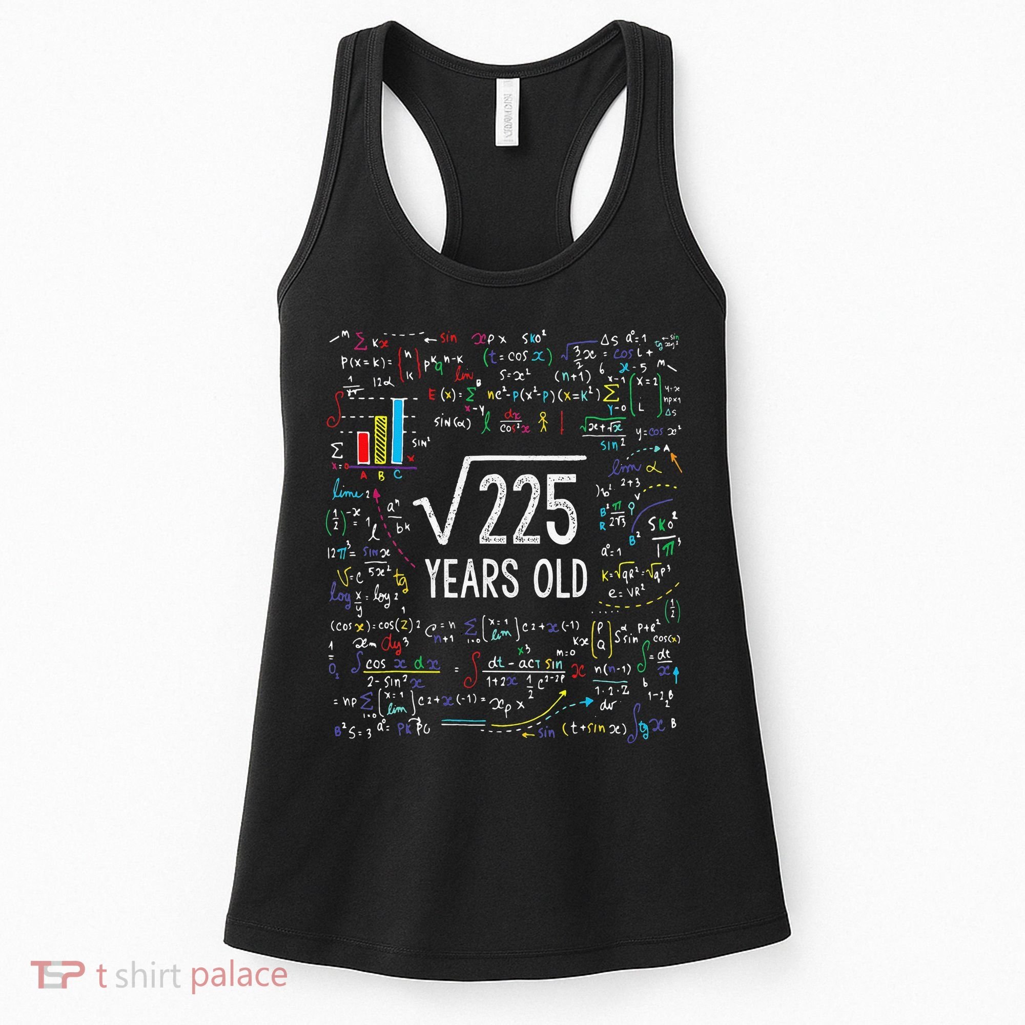 Square Root Of 225 15th Birthday 15 Year Old Gifts Math Bday Women's Tank Top