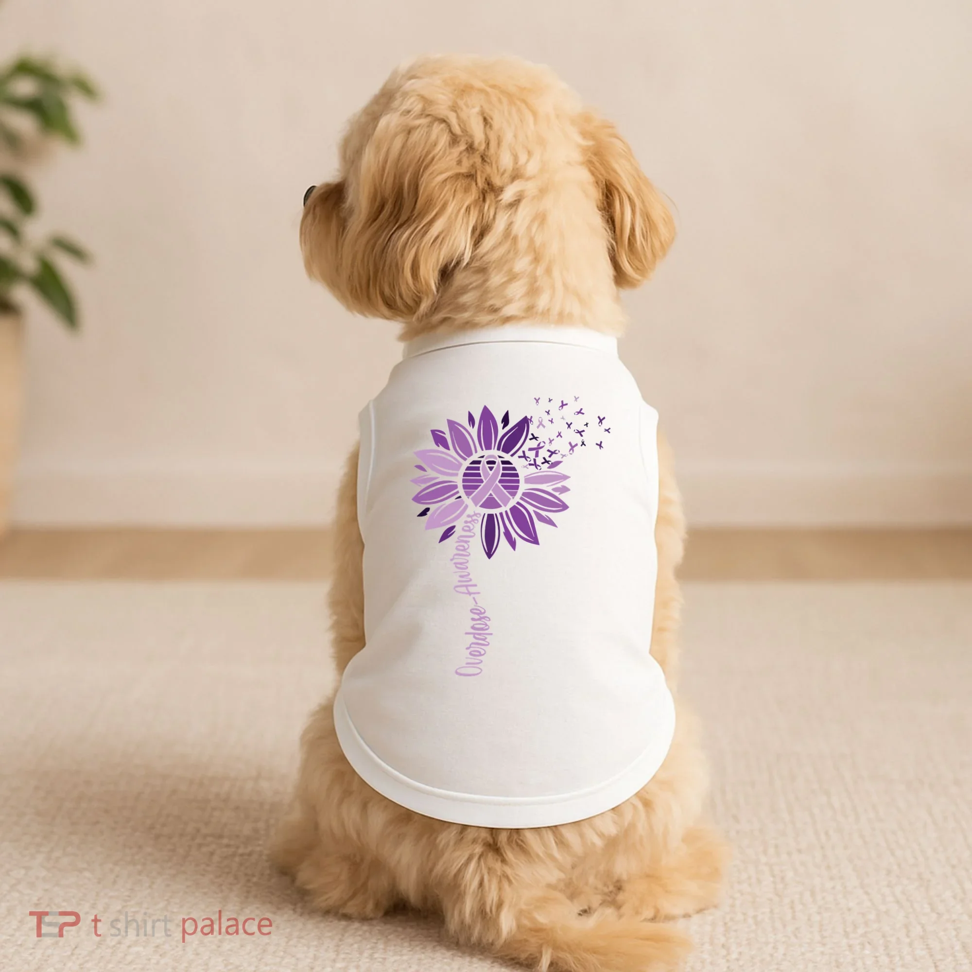 Sunflower Ribbons Overdose Awareness Doggie Tank