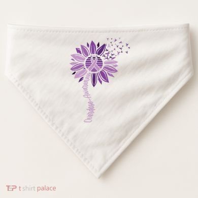 Sunflower Ribbons Overdose Awareness USA-Made Doggie Bandana