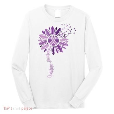 Sunflower Ribbons Overdose Awareness Long Sleeve Shirt