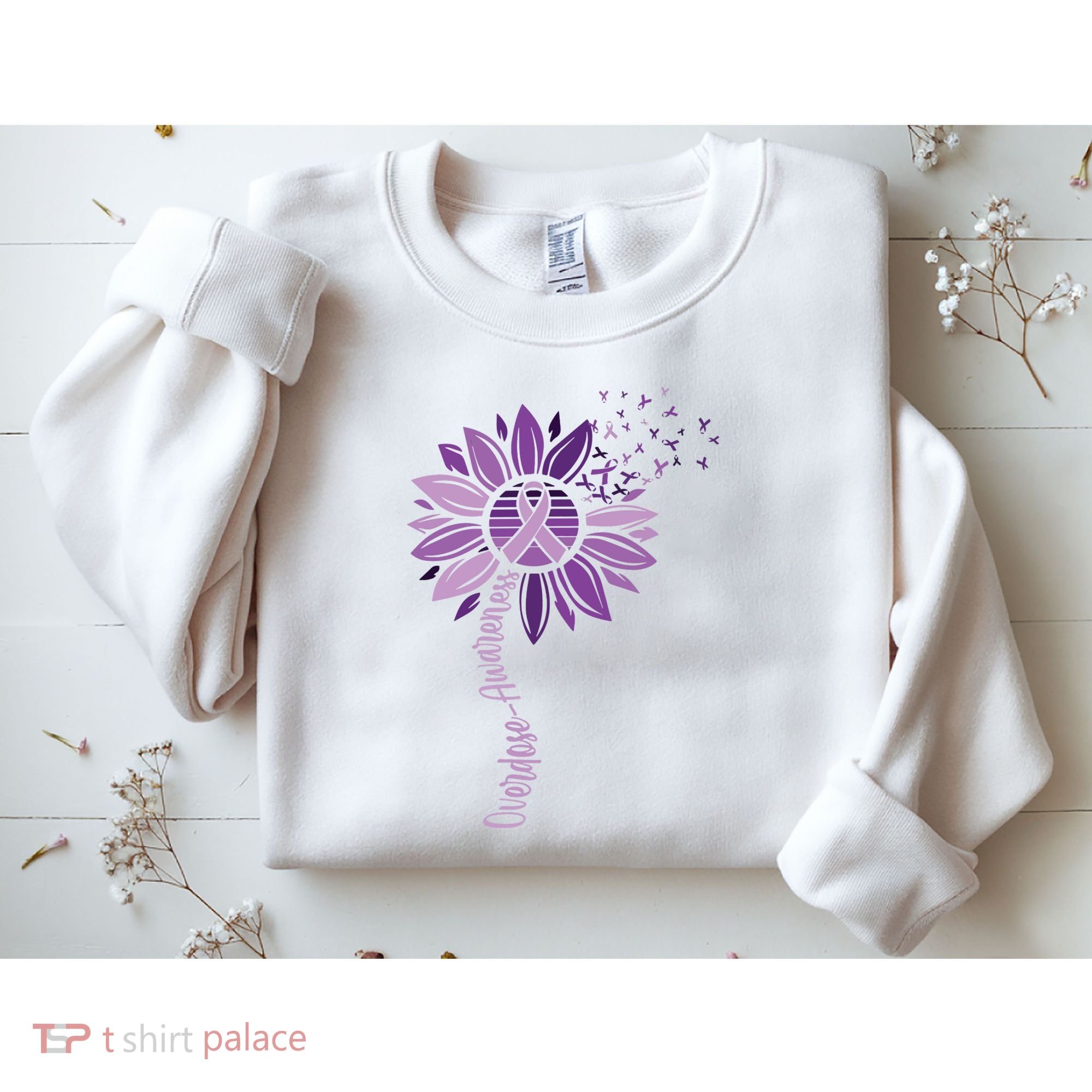 Sunflower Ribbons Overdose Awareness Sweatshirt