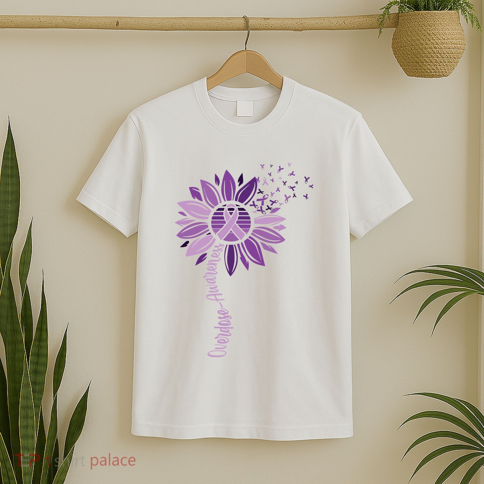 Sunflower Ribbons Overdose Awareness T-Shirt