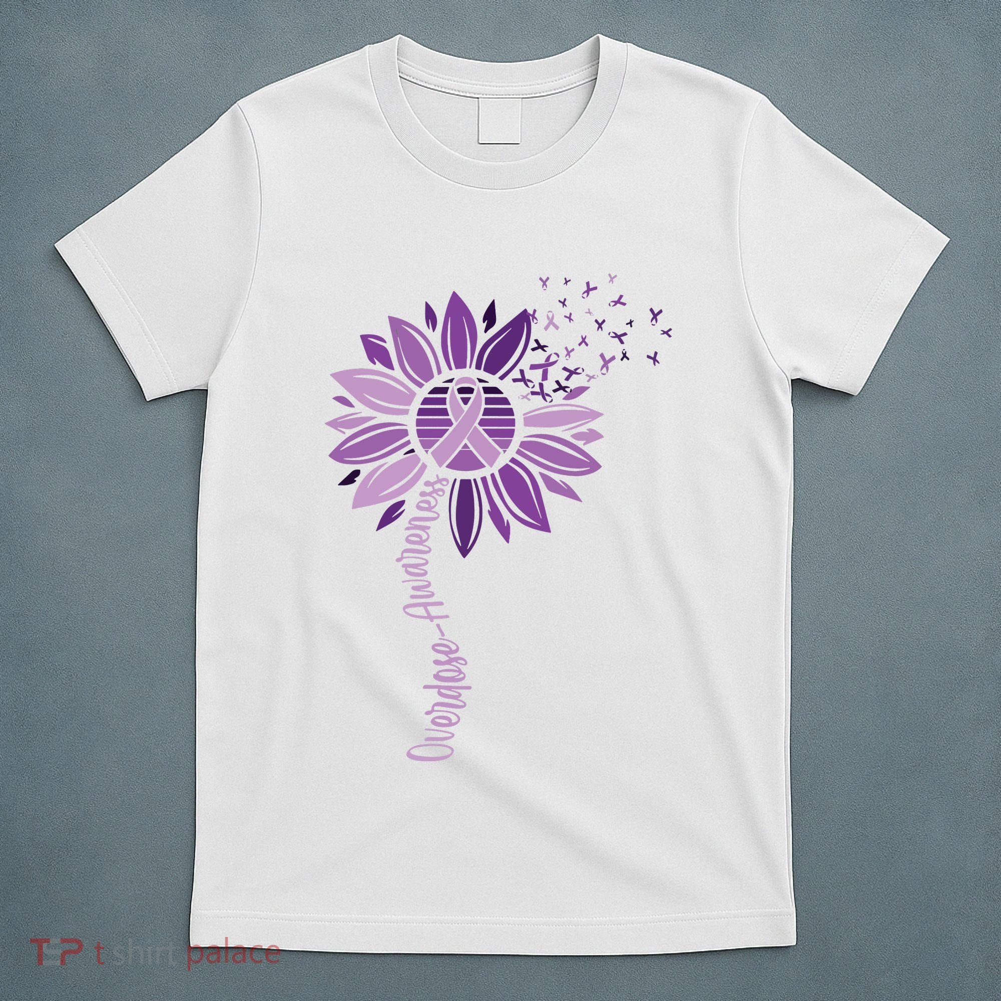 Sunflower Ribbons Overdose Awareness T-Shirt