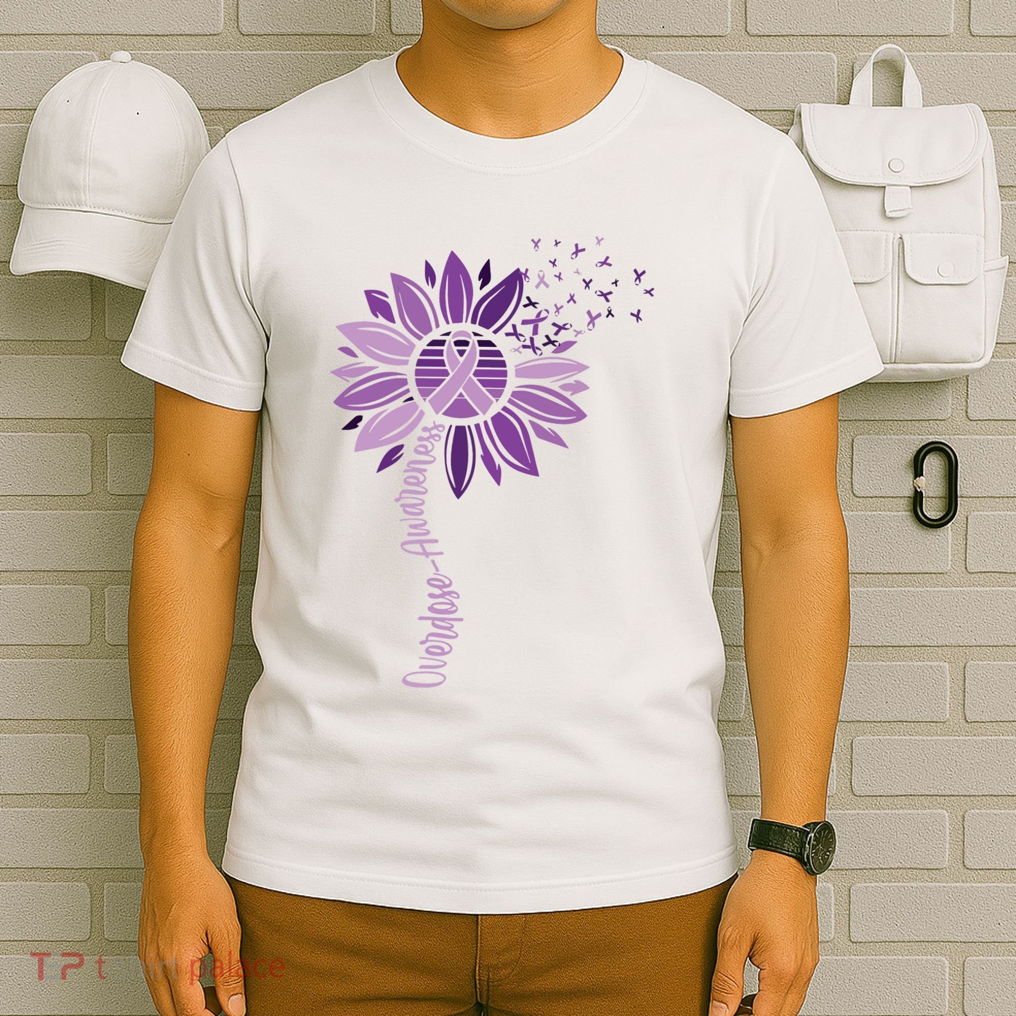 Sunflower Ribbons Overdose Awareness T-Shirt