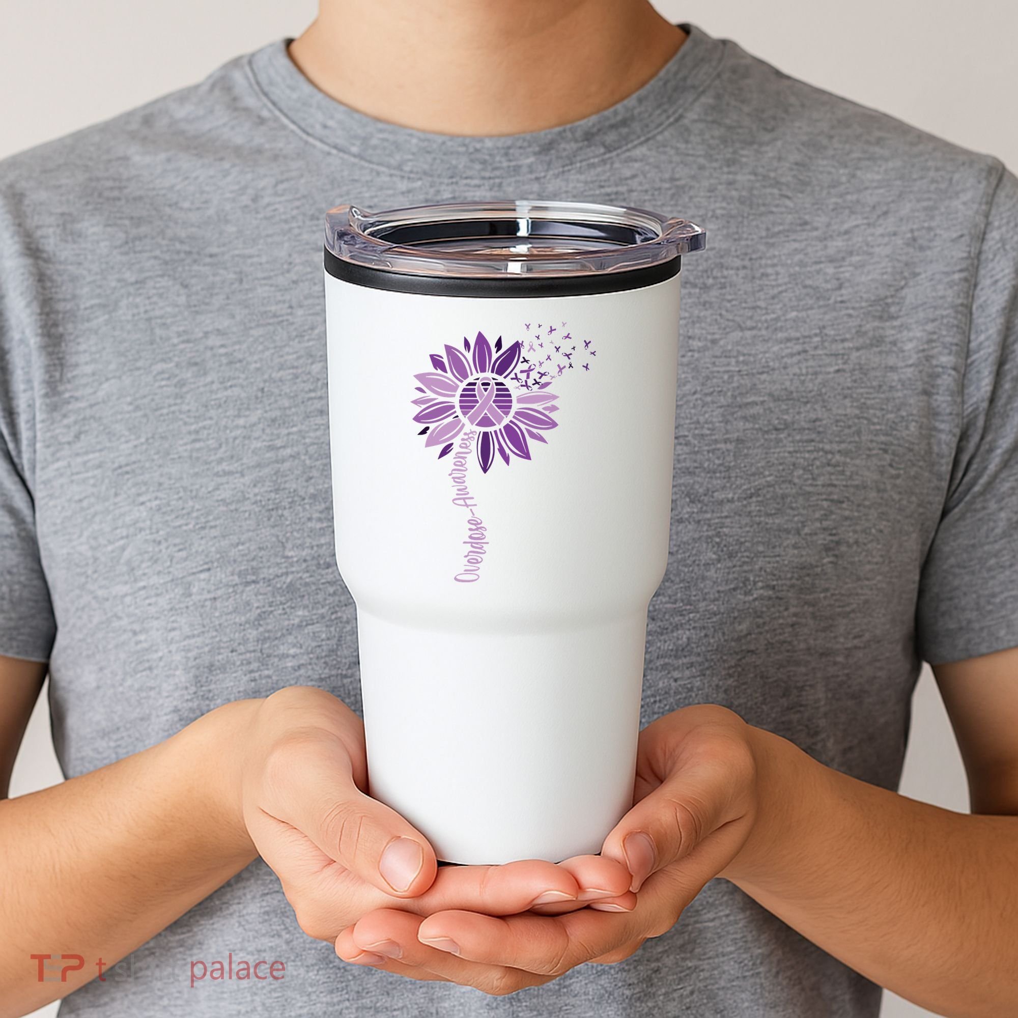 Sunflower Ribbons Overdose Awareness Tumbler