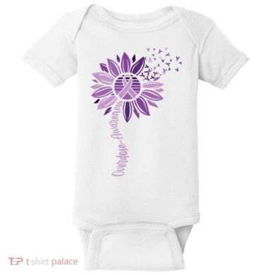 Sunflower Ribbons Overdose Awareness Baby Bodysuit