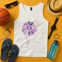 Sunflower Ribbons Overdose Awareness Tank Top thumb 4